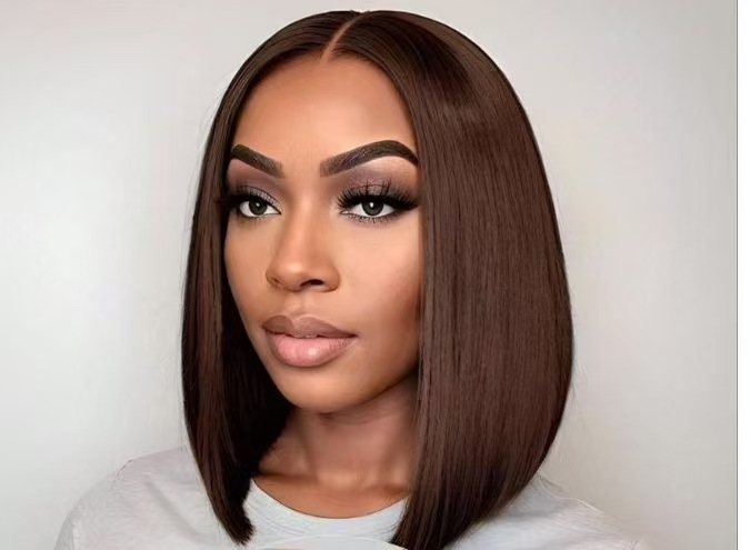 Glueless Bob Wig Brazilian Straight Short Lace Front Human Hair Wigs Pre Plucked With Baby Hair Remy