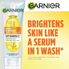 Garnier Even & Bright Serum Cleanser with Vitamin C* – Brightens in 1 Wash – For All Skin Types, Including Sensitive Skin - 100ml