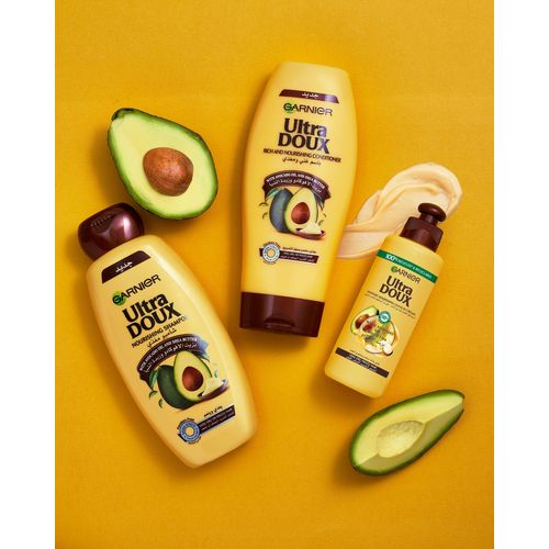 Garnier Ultra Doux Nourishing Leave In Cream with Avocado Oil & Shea Butter - Deeply nourishes, Smoothes & Tames Frizz Very Dry, Frizzy Hair 200ml