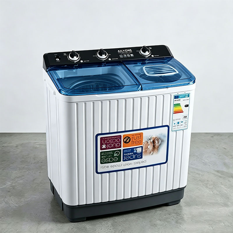 AILYONS Twin Tub Washing Machine 8KG Washer,owerful, Durable & Energy Saving Compact Washer for Home washing machine AWTT08H