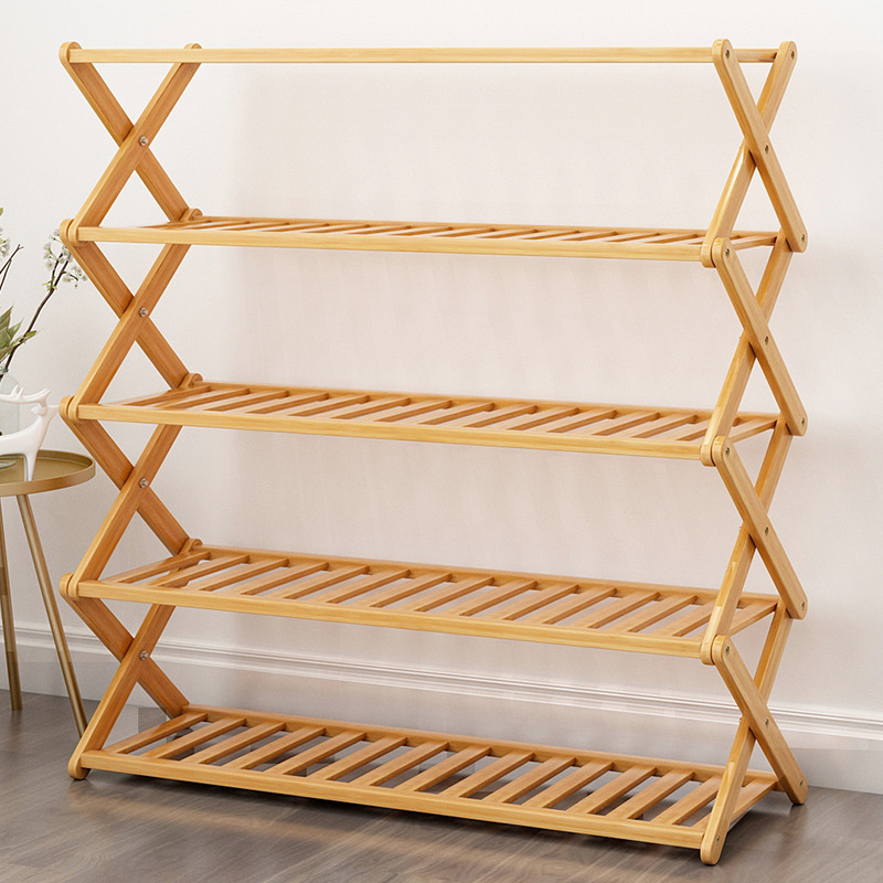 [New]Jaza Keja Folding Wooden Bamboo Shoe Rack Multilayer Storage Organizer for Entrance Hallway Shoe Cabinet Space Saving Home Furniture
