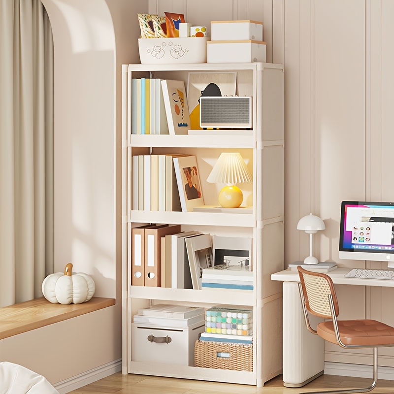 [New]Jaza Keja Multi-layer Bookshelf Floor Standing Dust-Proof Storage Cabinet Document Transparent Door Easy Portable Wardrobe Sorting Rack Suitable for Offices Classrooms Dormitories Entrances