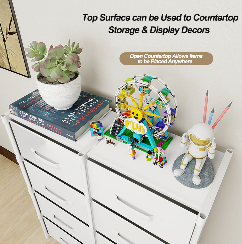 [New]Jaza Keja Fabric Chest of Drawers 6 8 Drawers Storage Unit with Sturdy Steel Frame Dresser Drawers for Bedroom Living Room Hallway Office Closet