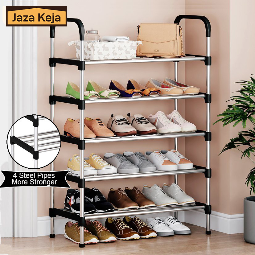 Jaza Keja 5 6 8 Layer Simple Shoe Rack Easy Assembled Economical Shoes Rack for Entryway Hallway Bedroom Living Room Back To College Essential