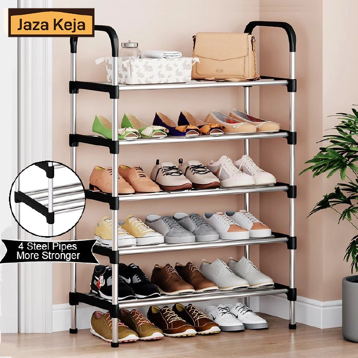 Jaza Keja 5 6 8 Layer Simple Shoe Rack Easy Assembled Economical Shoes Rack for Entryway Hallway Bedroom Living Room Back To College Essential