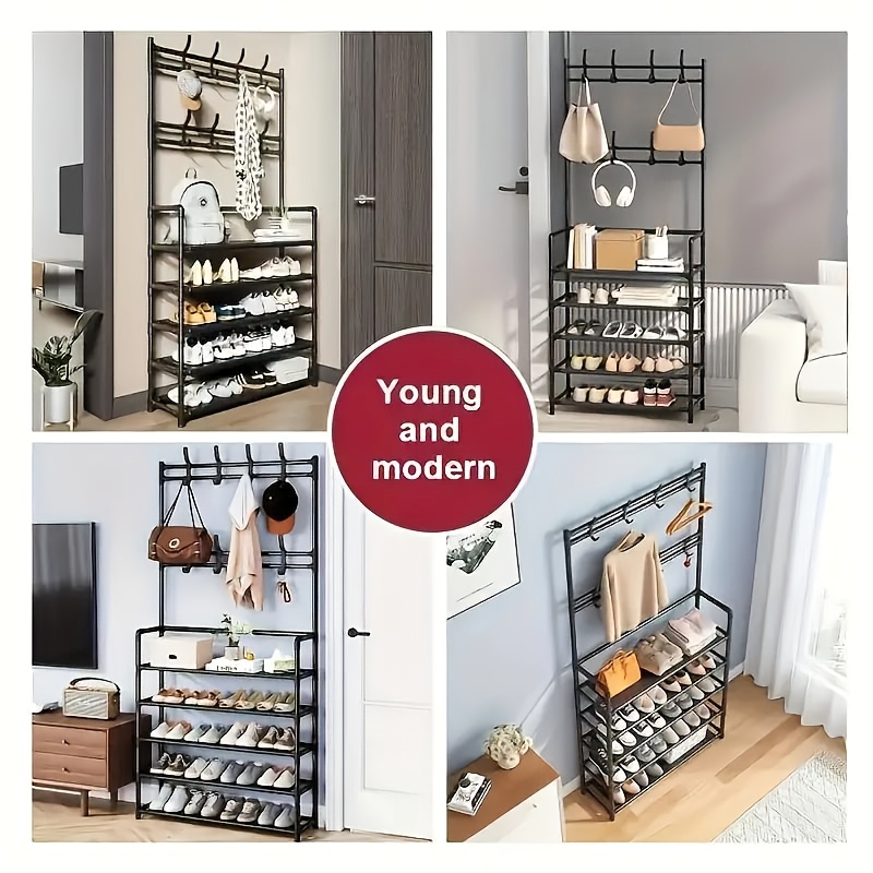 Jaza Keja 60 80cm Extra Wide 4 5 Layer Simple Assemble Shoe Rack Floor Coat Hat Rack Shoe Integrated Household Storage Bedroom Living Room Bathroom Hangers