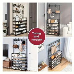 Jaza Keja 60 80cm Extra Wide 4 5 Layer Simple Assemble Shoe Rack Floor Coat Hat Rack Shoe Integrated Household Storage Bedroom Living Room Bathroom Hangers