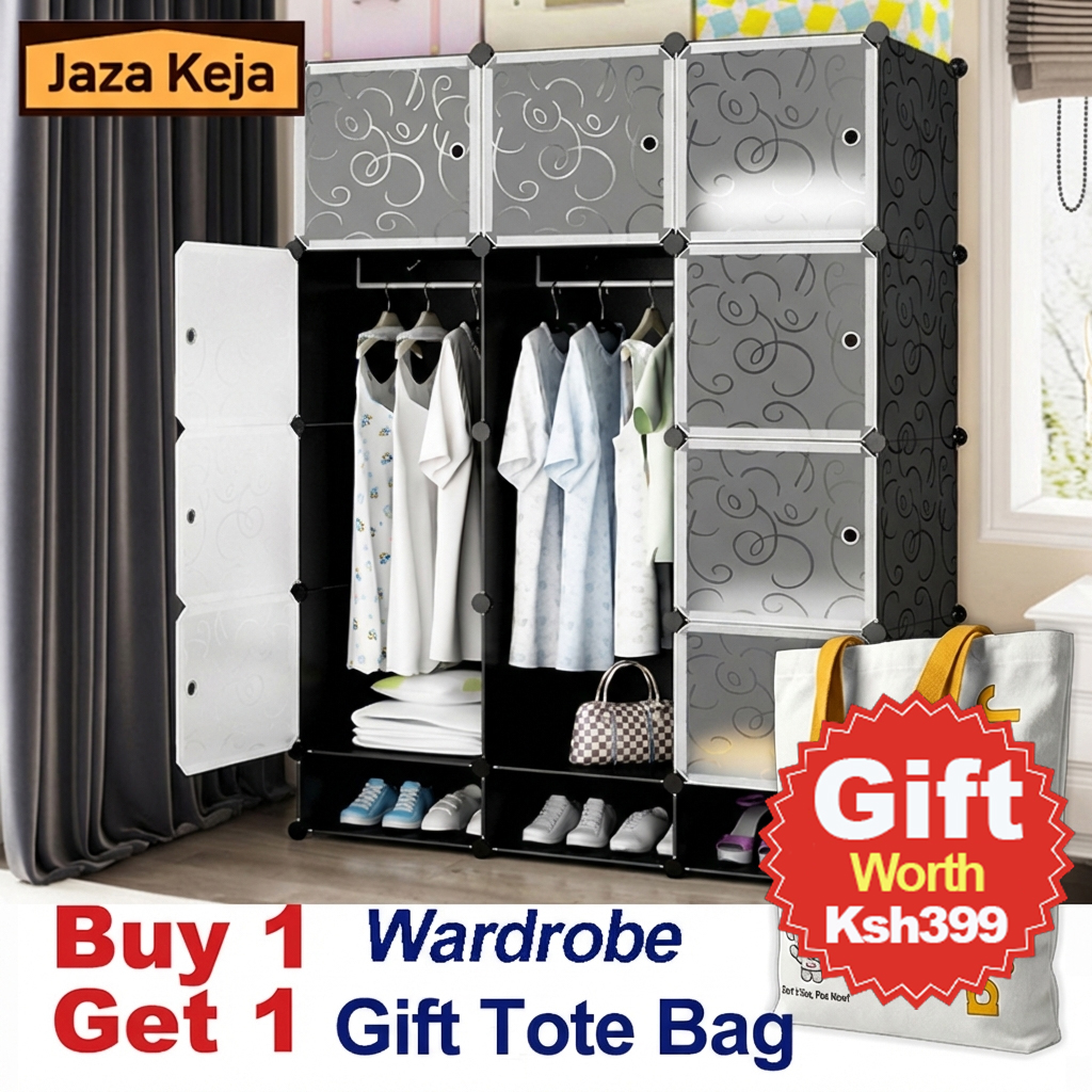 [Sale]Jaza Keja 12 Grids 3 Columns Premium Plastic Wardrobe Portable Wardrobe Closet Storage Shelf With Shoes Storage Box Gift Books Toys Space Saving Household Organizer