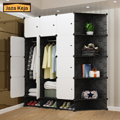 [Sale]Jaza Keja 12 Grids 3 Columns Premium Plastic Wardrobe Portable Wardrobe Closet Storage Shelf With Shoes Storage Box Books Toys Space Saving Household Organizer