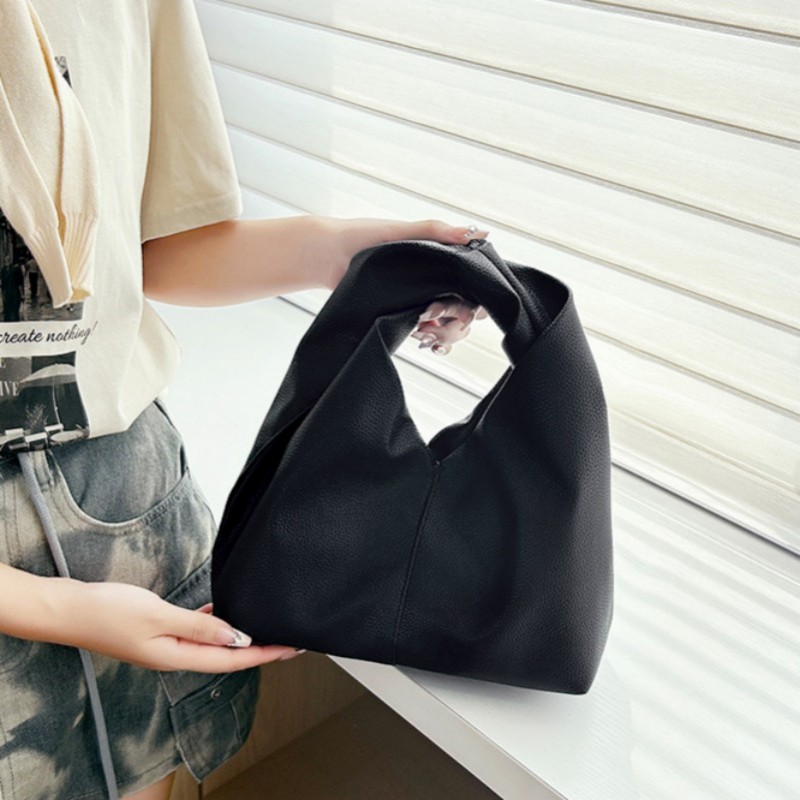 Soft Pu Cloud Handbag - High-End Ruffled Horn Bag