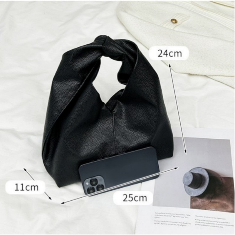 Soft Pu Cloud Handbag - High-End Ruffled Horn Bag