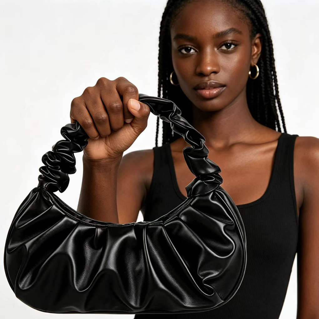 One Cloud Fold One Shoulder Armpit Bag Minority Texture Popular Bag Girl Handbags New fashion ins mesh red versatile shoulder bag autumn fashion cloud pleated bag