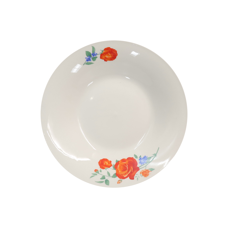 Sundabests High Quality 12 Piece 8 inch Classique Dinner Dish Plates Ceramic Dinner Plate
