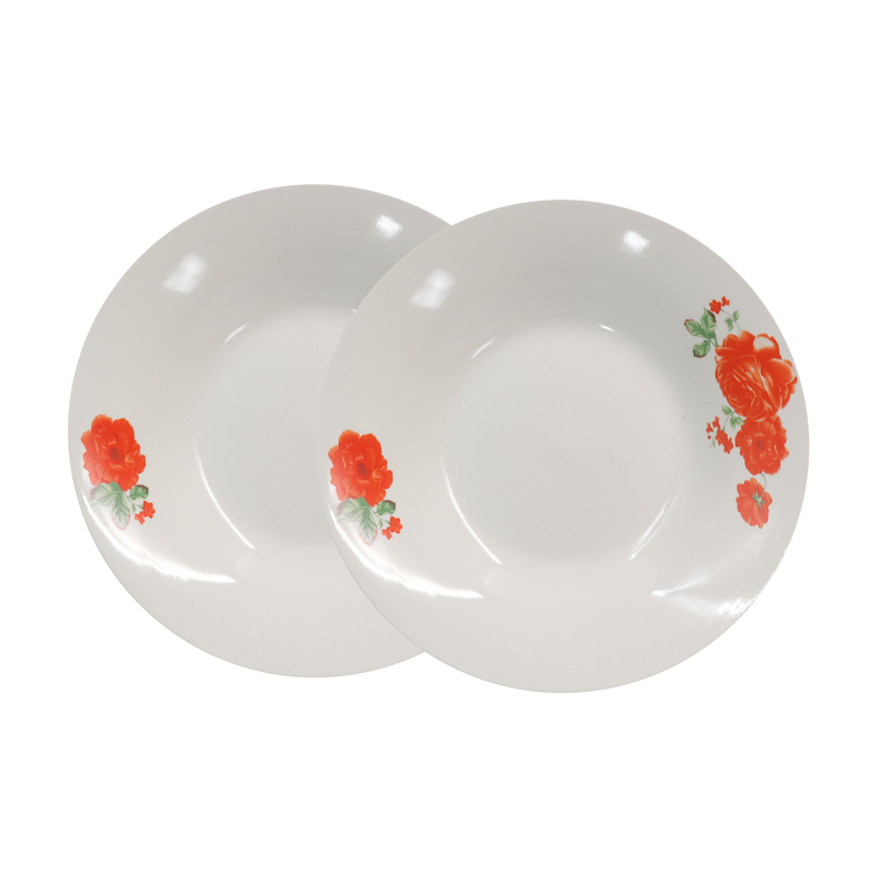 Sundabests High Quality 12 Piece 8 inch Classique Dinner Dish Plates Ceramic Dinner Plate