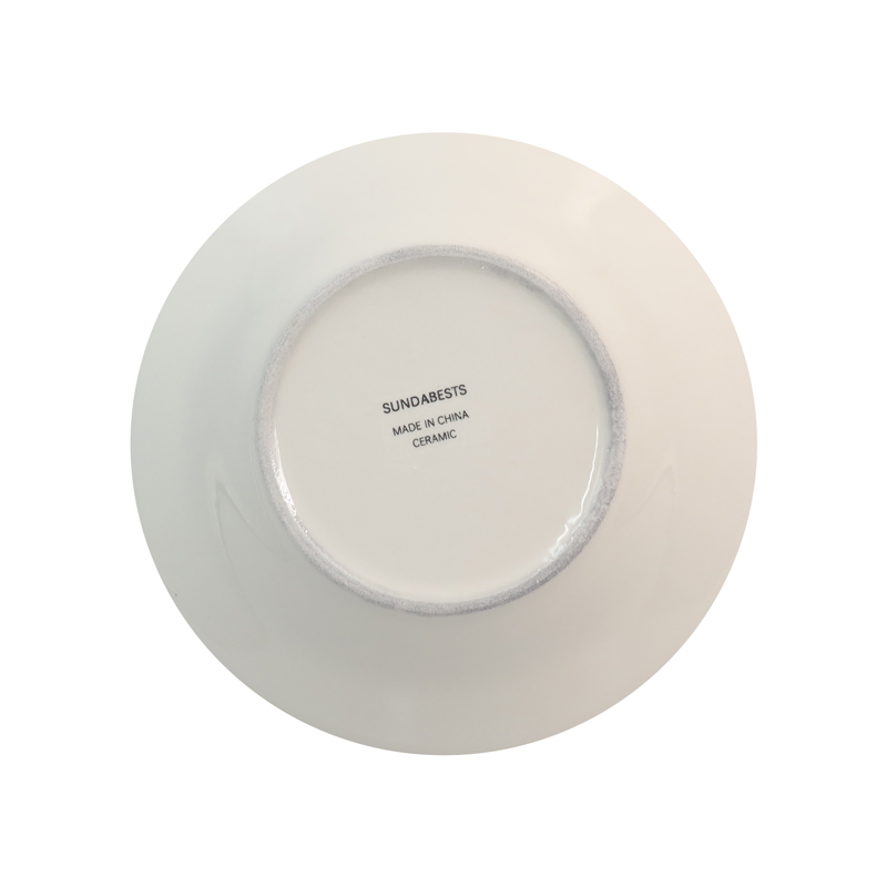 Sundabests 6 PCS 10.5 INCHES GLASS PLATE NOODLE BOWL(130017861,311005974)   Kitchen  Dining room appliances White jade glass plate  White as picture