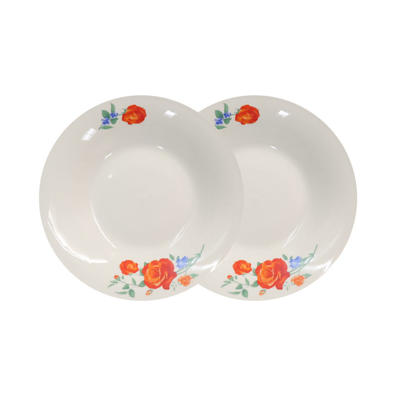 Sundabests High Quality 12 Piece 8 inch Classique Dinner Dish Plates Ceramic Dinner Plate