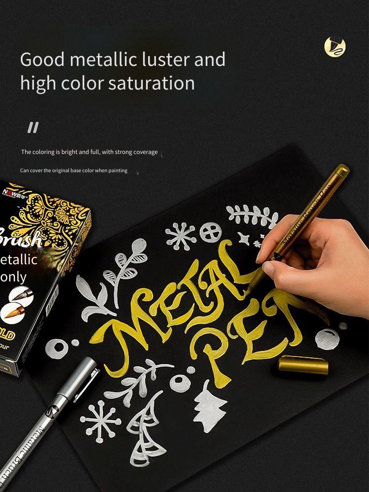 12PCS Metallic Gel Pens Set - Gold, Silver & Copper Ink Pens for Wedding Guest Book, Signatures, DIY Scrapbooking, Card Making & Art Journaling