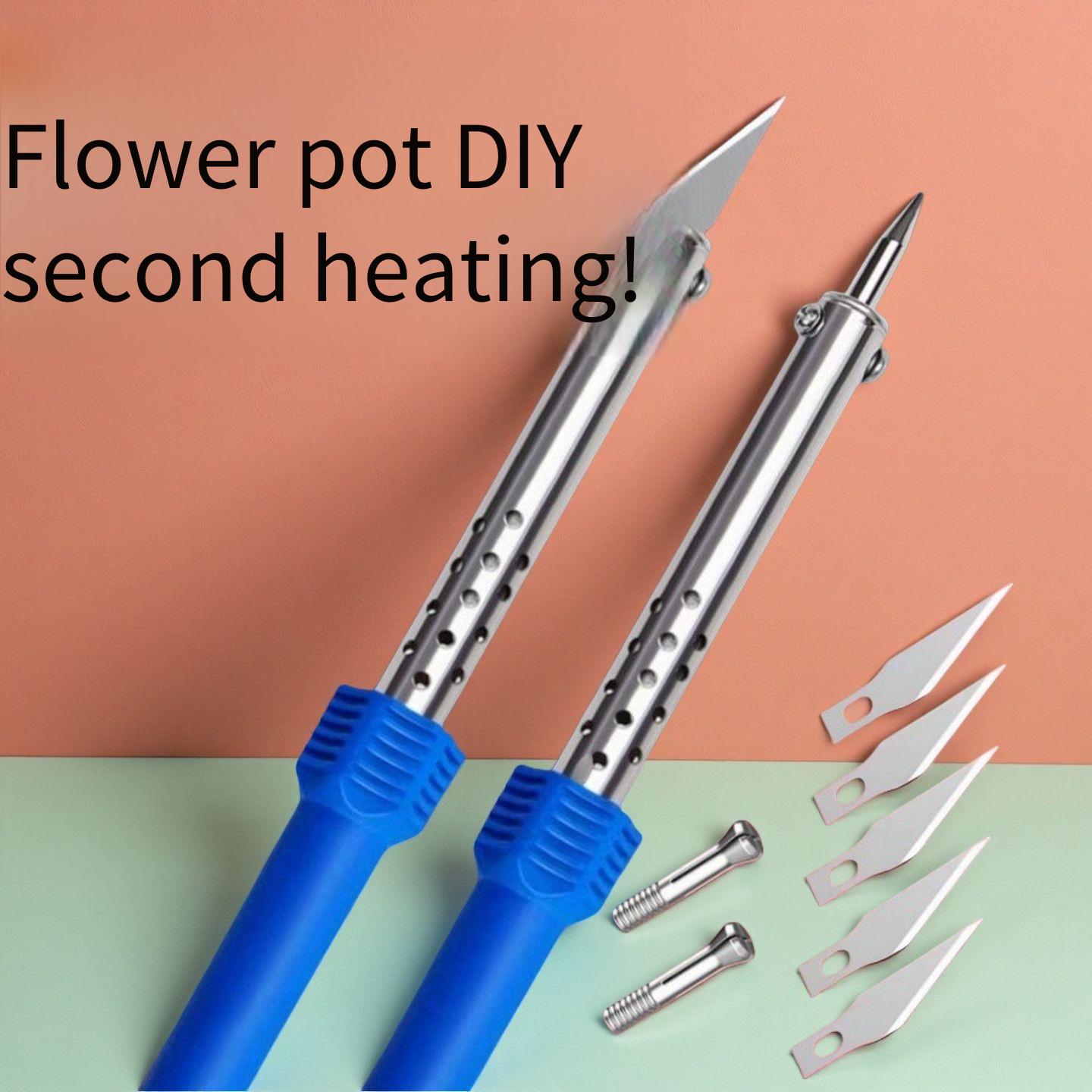 Multifunctional Electric Heating Knife & Soldering Iron Kit - Garden Tool for Flower Pot Drilling, Plastic Cutting, Solder Repair & DIY Crafts