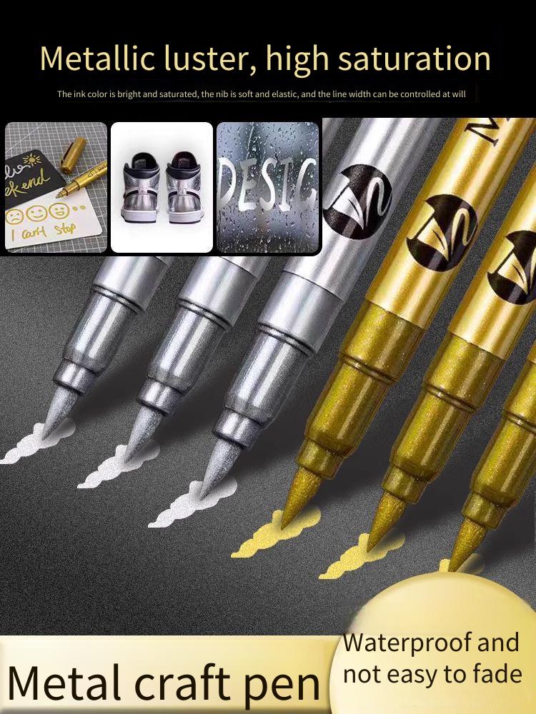 12PCS Metallic Gel Pens Set - Gold, Silver & Copper Ink Pens for Wedding Guest Book, Signatures, DIY Scrapbooking, Card Making & Art Journaling