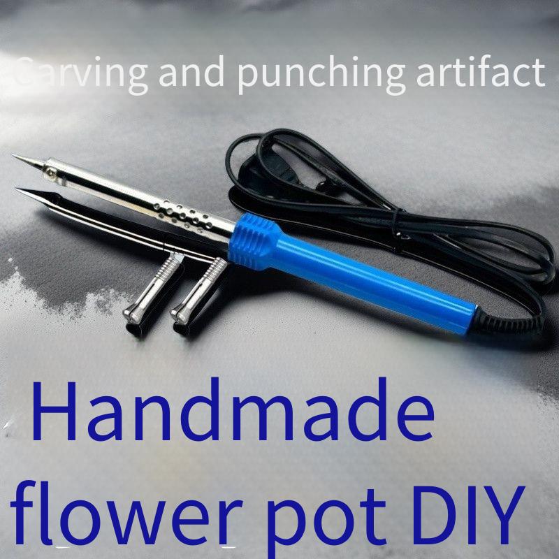Multifunctional Electric Heating Knife & Soldering Iron Kit - Garden Tool for Flower Pot Drilling, Plastic Cutting, Solder Repair & DIY Crafts