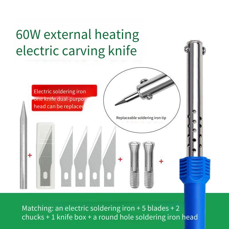 Multifunctional Electric Heating Knife & Soldering Iron Kit - Garden Tool for Flower Pot Drilling, Plastic Cutting, Solder Repair & DIY Crafts