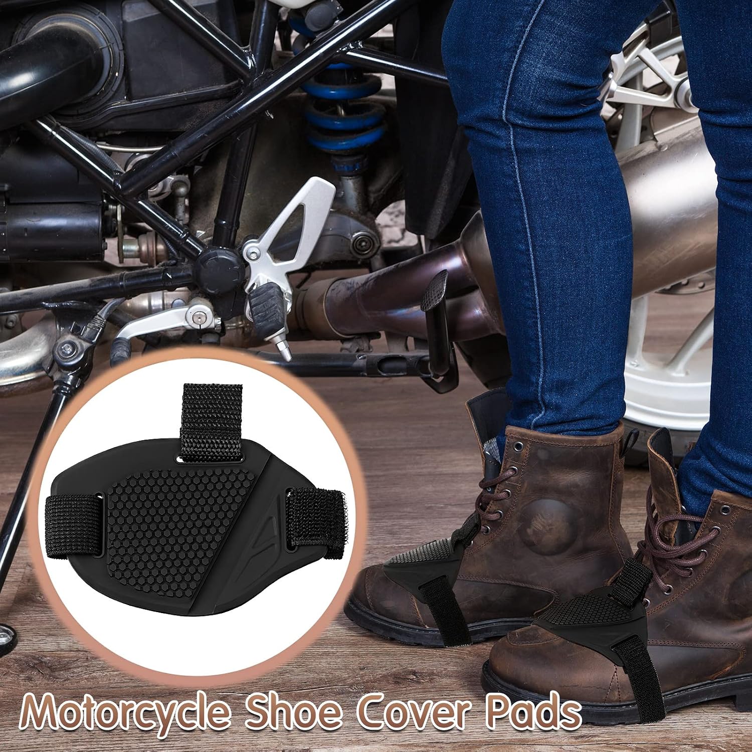 Motorcycle Shoe Protector, Rubber Shifter Boot Cover Pads