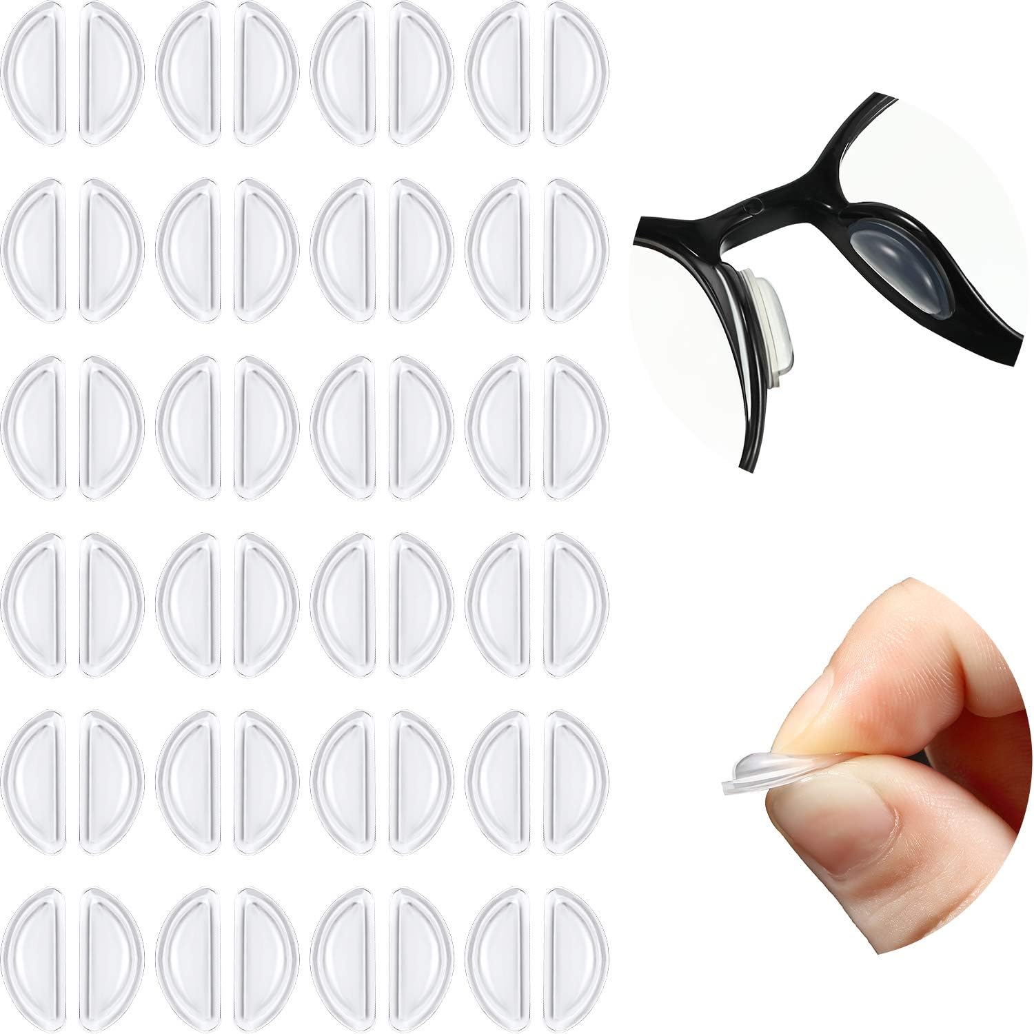 20Pairs Silicone Nose Pads for Eyeglasses Anti-slip 3.5 Mm