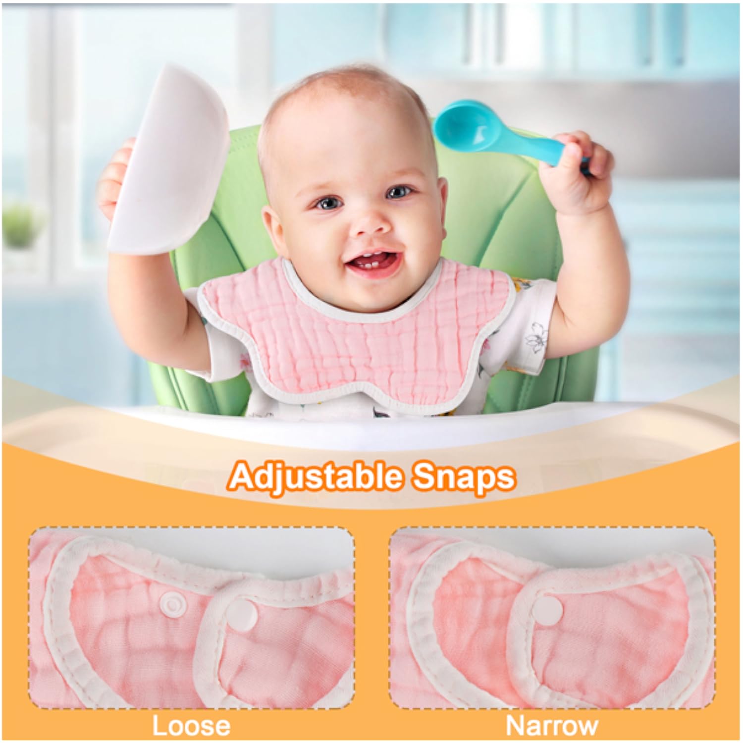3PC Baby Bibs Baby Bandana Drool Bibs for Unisex Boys Girls, Cotton Baby Drool Bibs for Teething Drooling