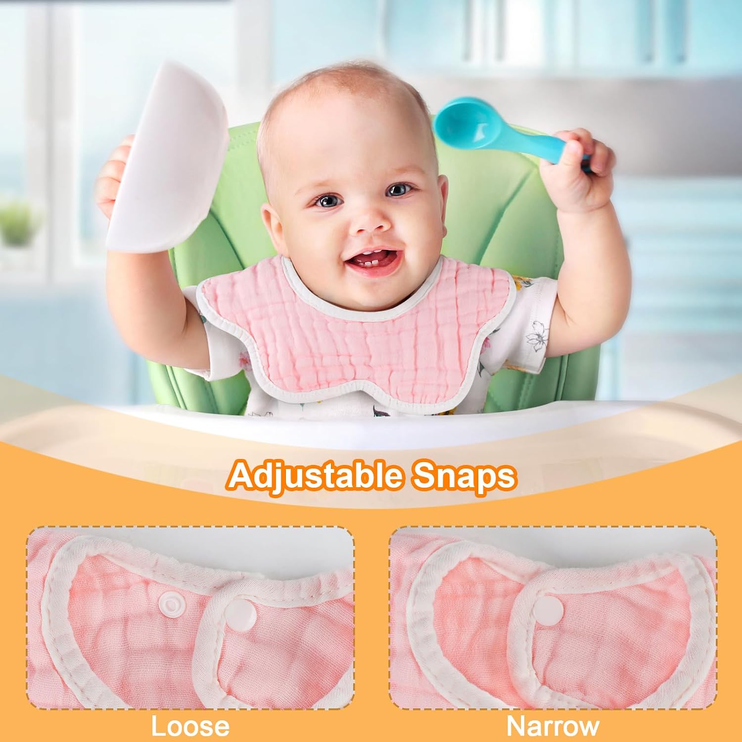 3PC Baby Bibs Baby Bandana Drool Bibs for Unisex Boys Girls, Cotton Baby Drool Bibs for Teething Drooling
