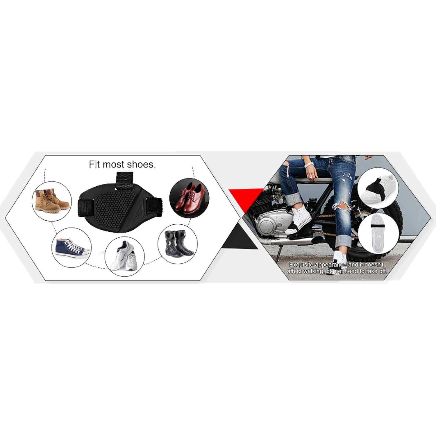 Motorcycle Shoe Protector, Rubber Shifter Boot Cover Pads