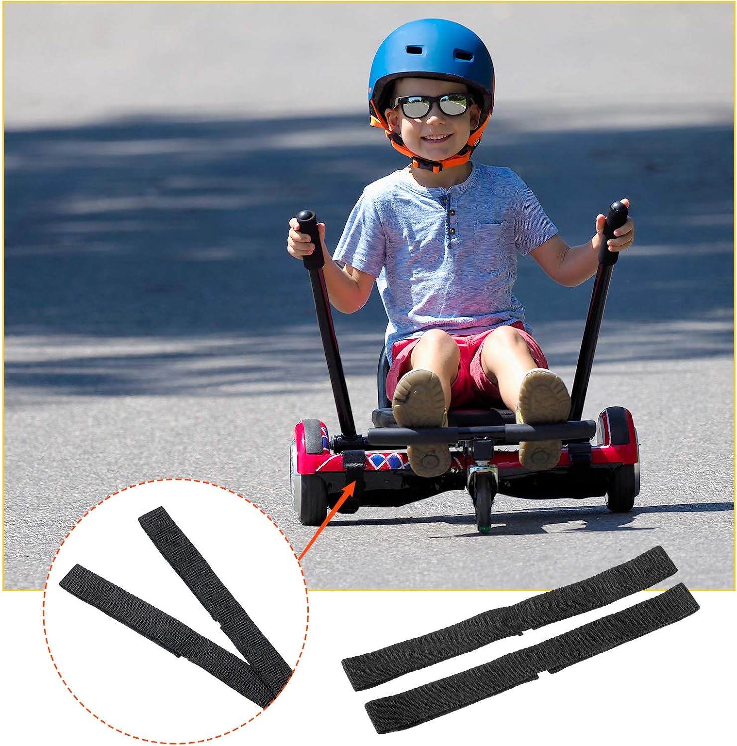 8 Pcs Hoverboard Straps for Go Kart Seat Adjustable