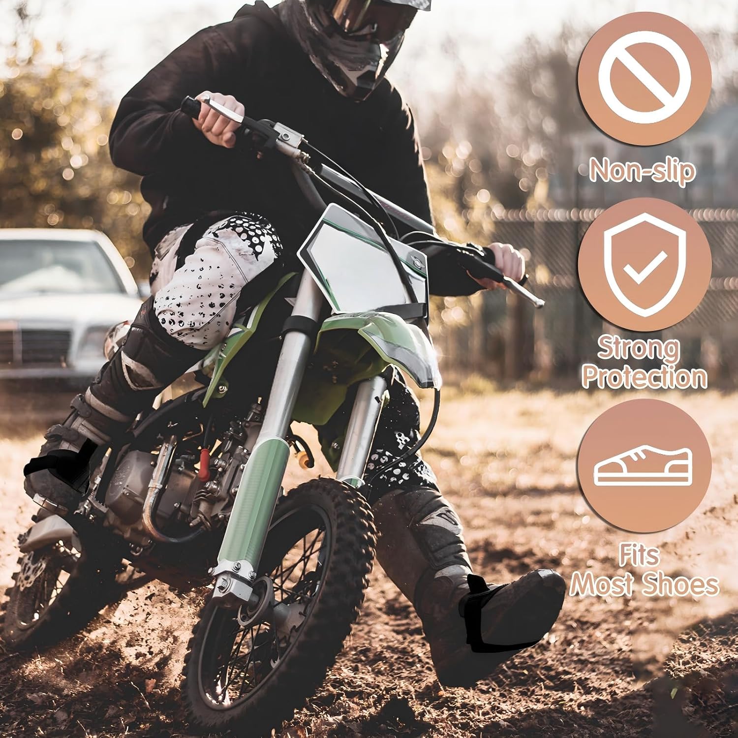 Motorcycle Shoe Protector, Rubber Shifter Boot Cover Pads