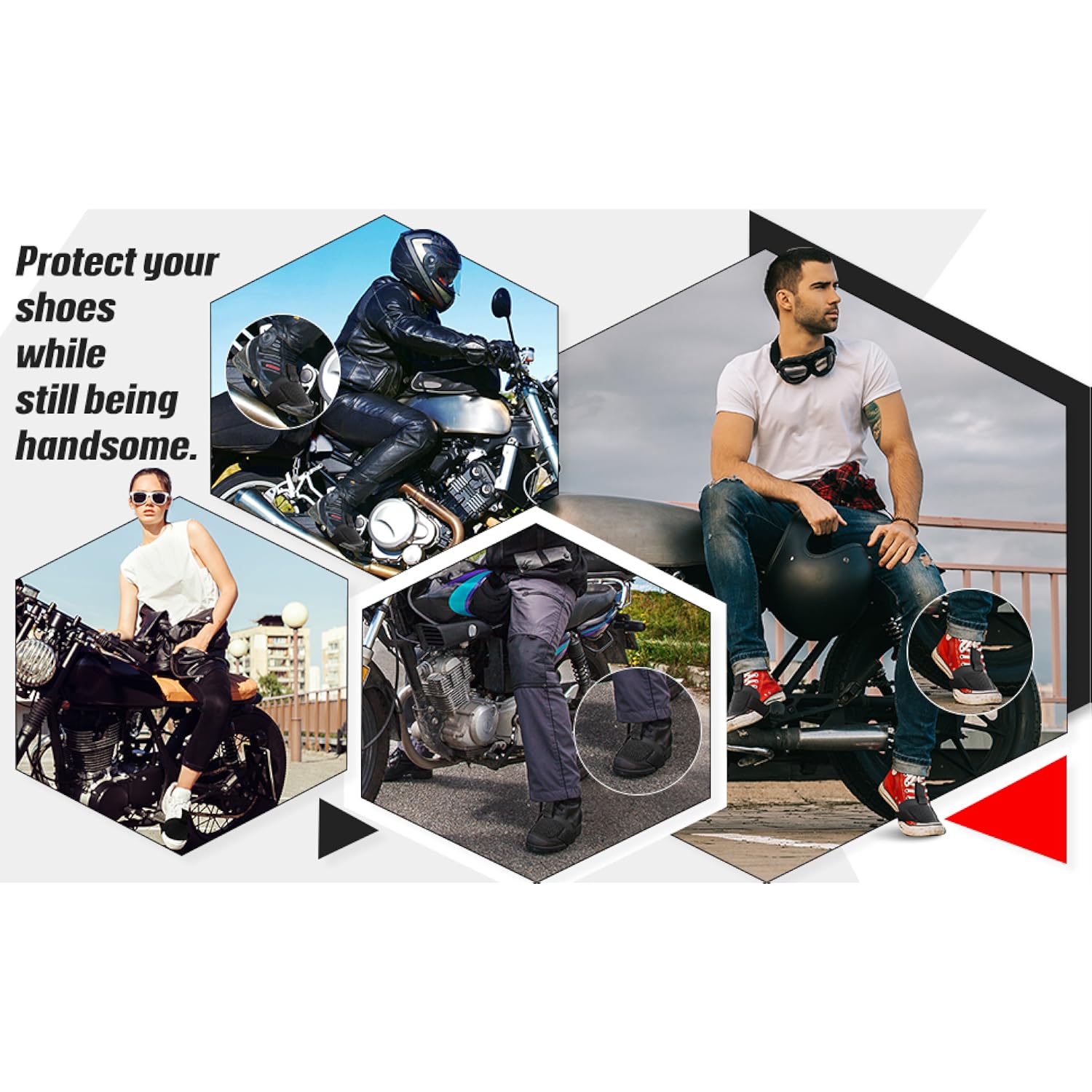Motorcycle Shoe Protector, Rubber Shifter Boot Cover Pads