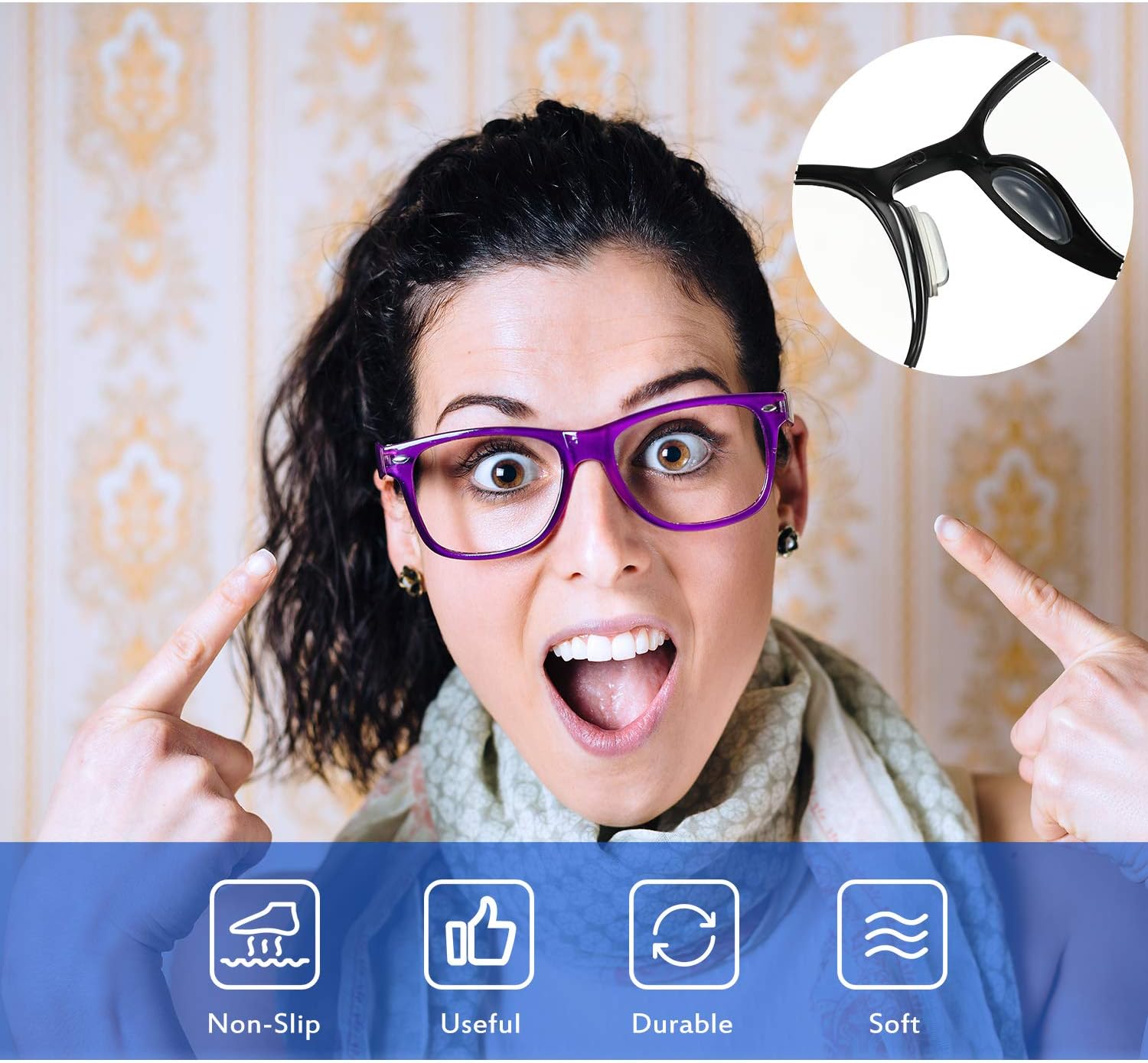 20Pairs Silicone Nose Pads for Eyeglasses Anti-slip 3.5 Mm