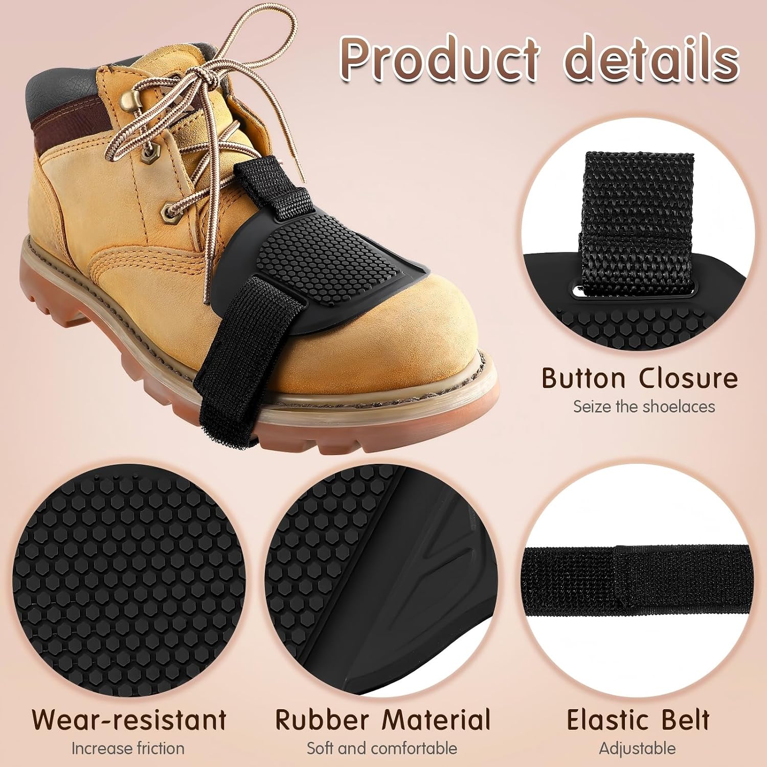 Motorcycle Shoe Protector, Rubber Shifter Boot Cover Pads