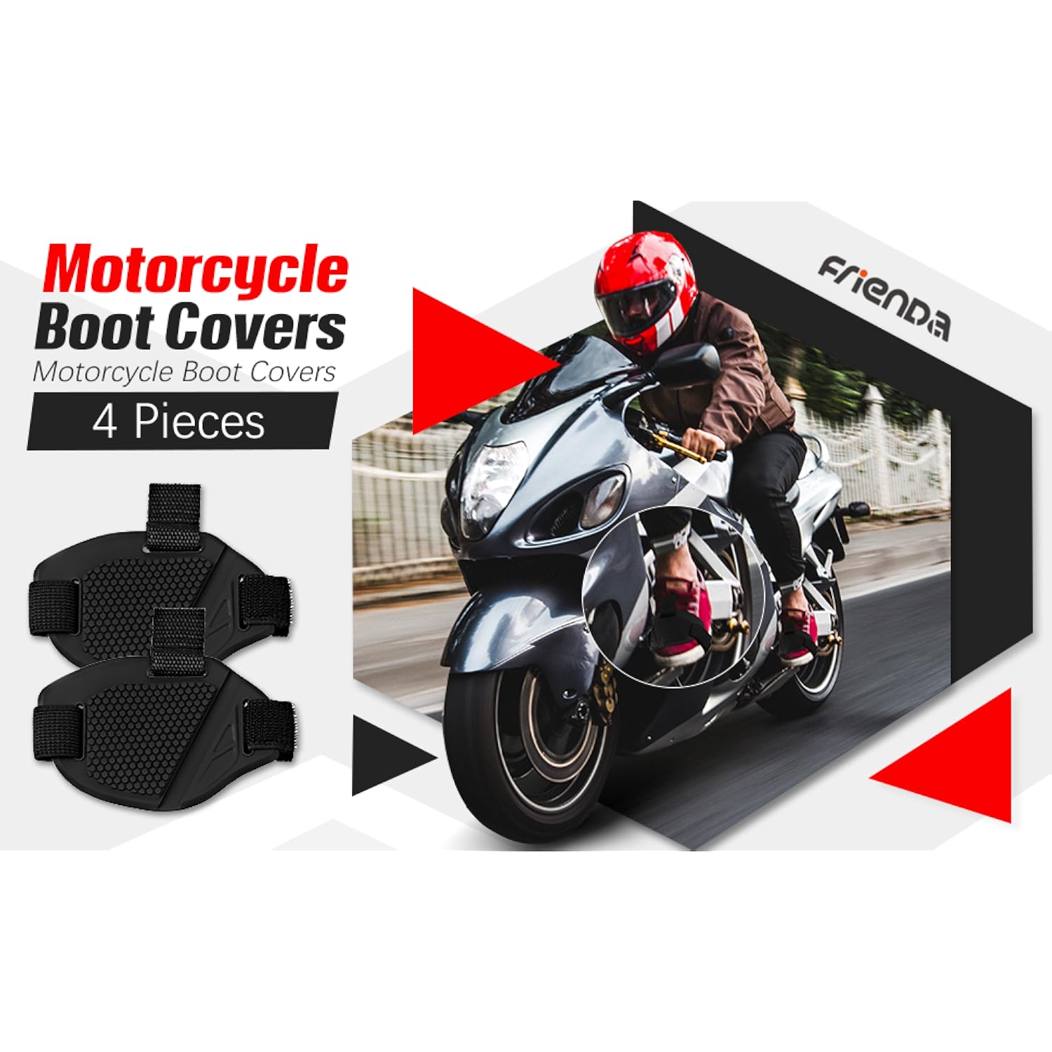 Motorcycle Shoe Protector, Rubber Shifter Boot Cover Pads