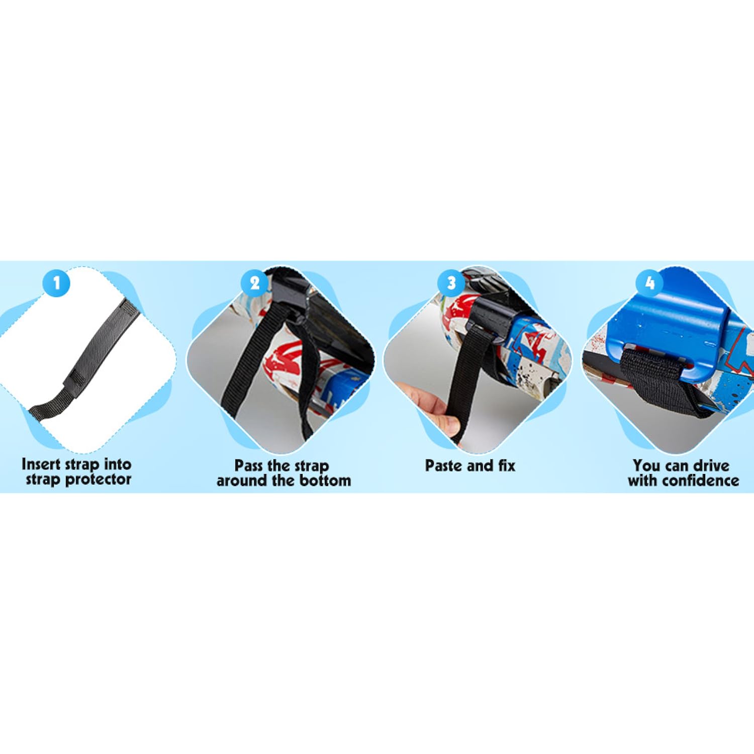 8 Pcs Hoverboard Straps for Go Kart Seat Adjustable