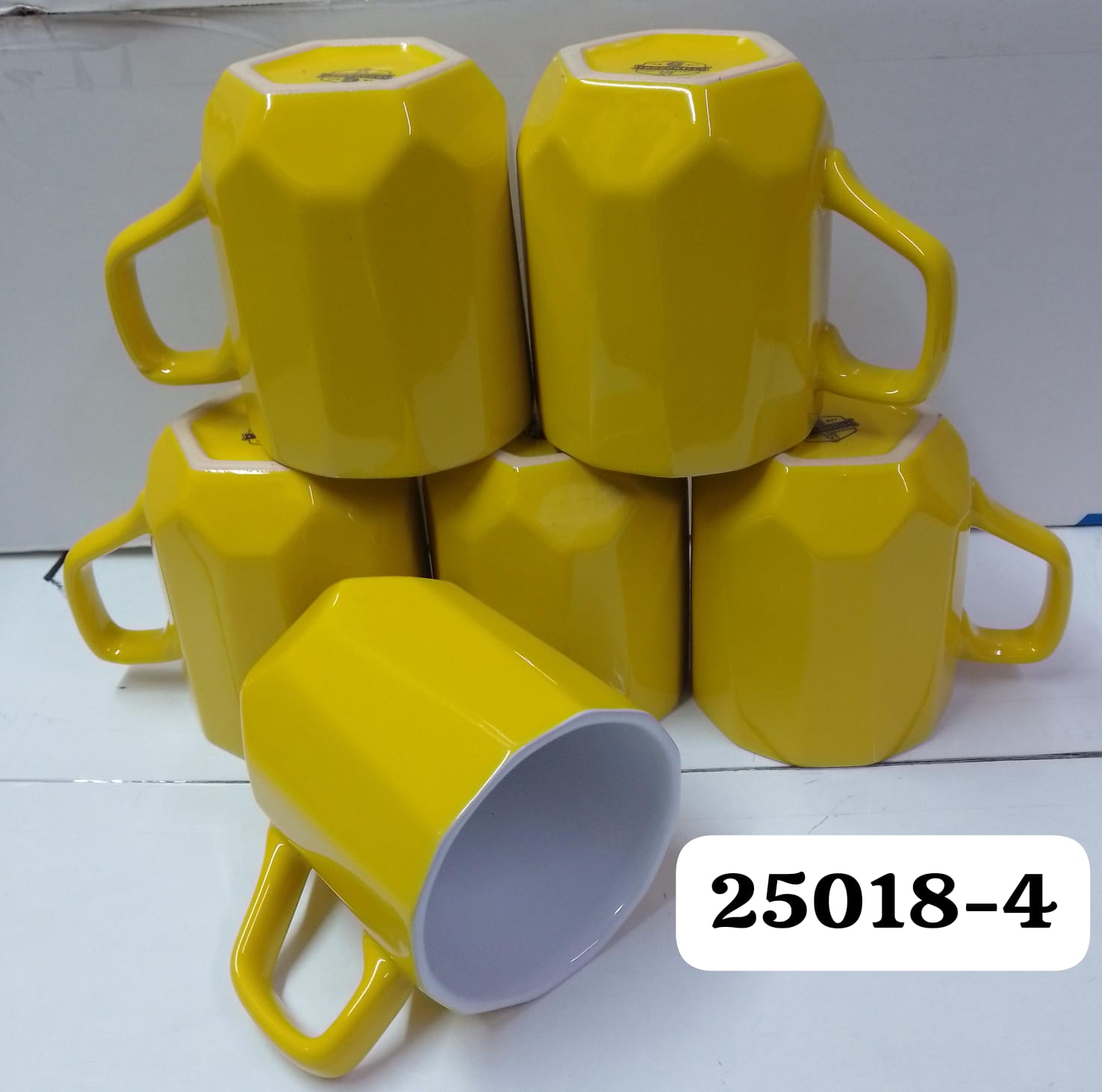 Classy Yellow Mug A Set of 6pcs or 12pcs Tea, Coffee, Water or Juice  Golden Cup Attractive Fashionable Light and Portable Chips immune Dishwasher risk-free Cups