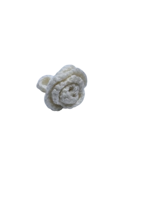 Ladies white large crochet flower shape rose ring easy and comfortable to wear, durable and best gift to offer