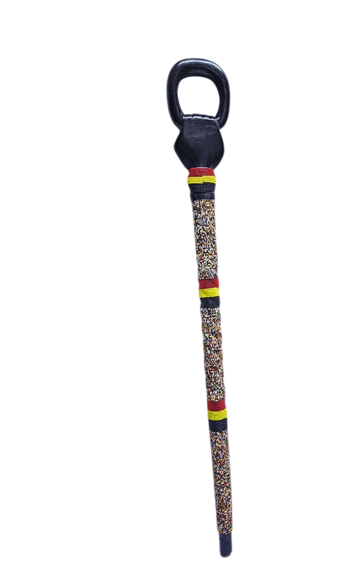 A round palm like Ugandan colored beaded mahogany walking stick best gift to offer and durable.