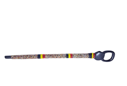 A round palm like Ugandan colored beaded mahogany walking stick best gift to offer and durable.