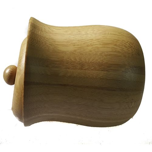 Dark brown leather customized mirror and brown wooden sugar dish with a curve neck combo