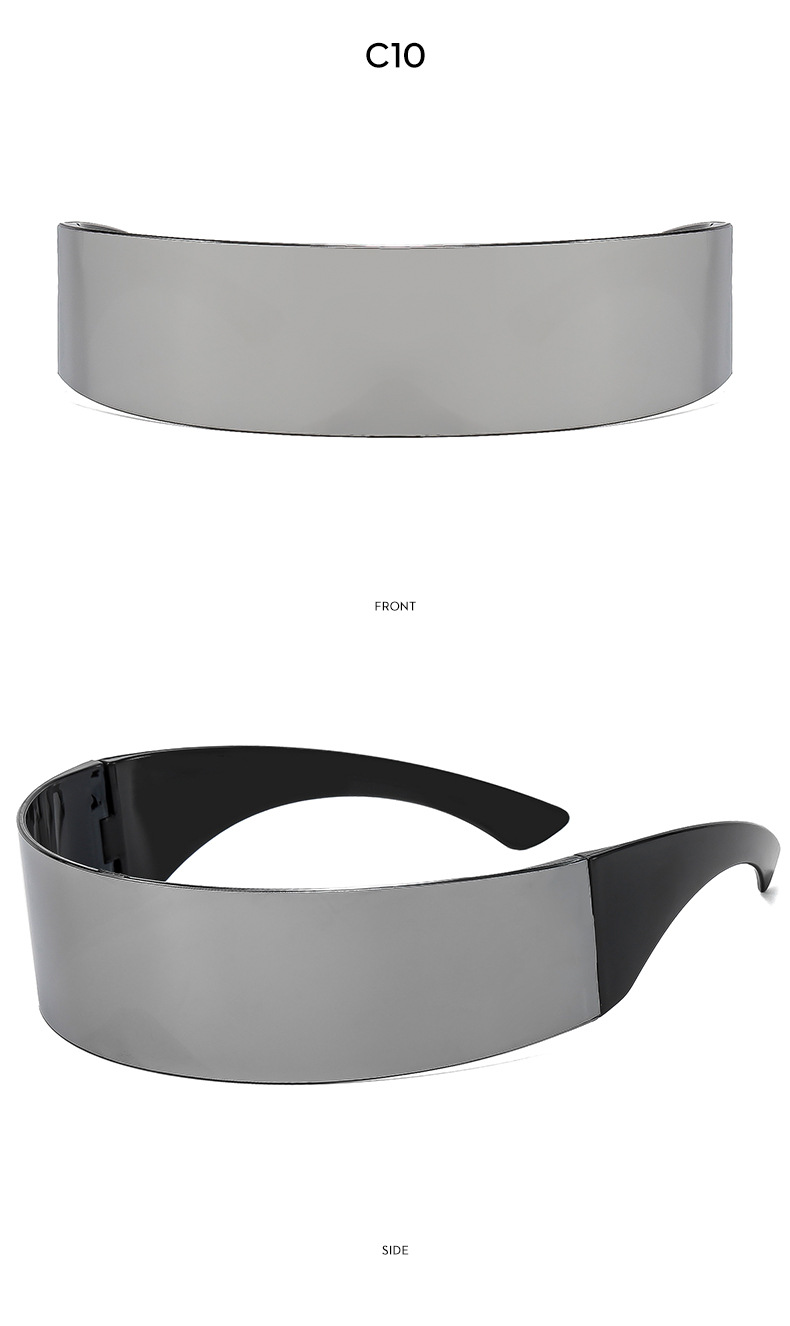 Sunglasses Cyberpunk Futuristic One-piece Personality UV400 Protection Windproof Dustproof Rave Party Techno Club DJ Festival Glasses for Women Men Y2K Future Tech Design Trendy Cool Eyewear