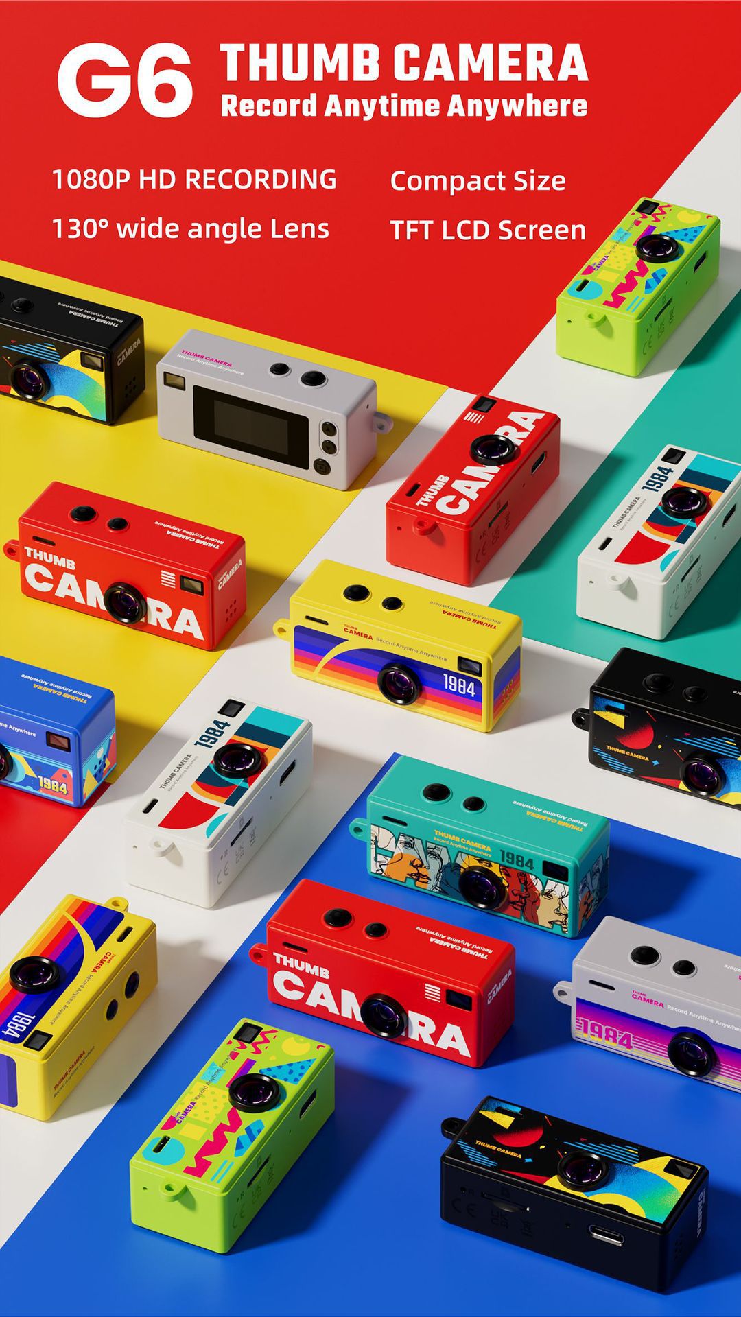 Mini Camera G6 Thumb Student Party Outdoor Sports Camera Photography Video Children's Pocket Camera