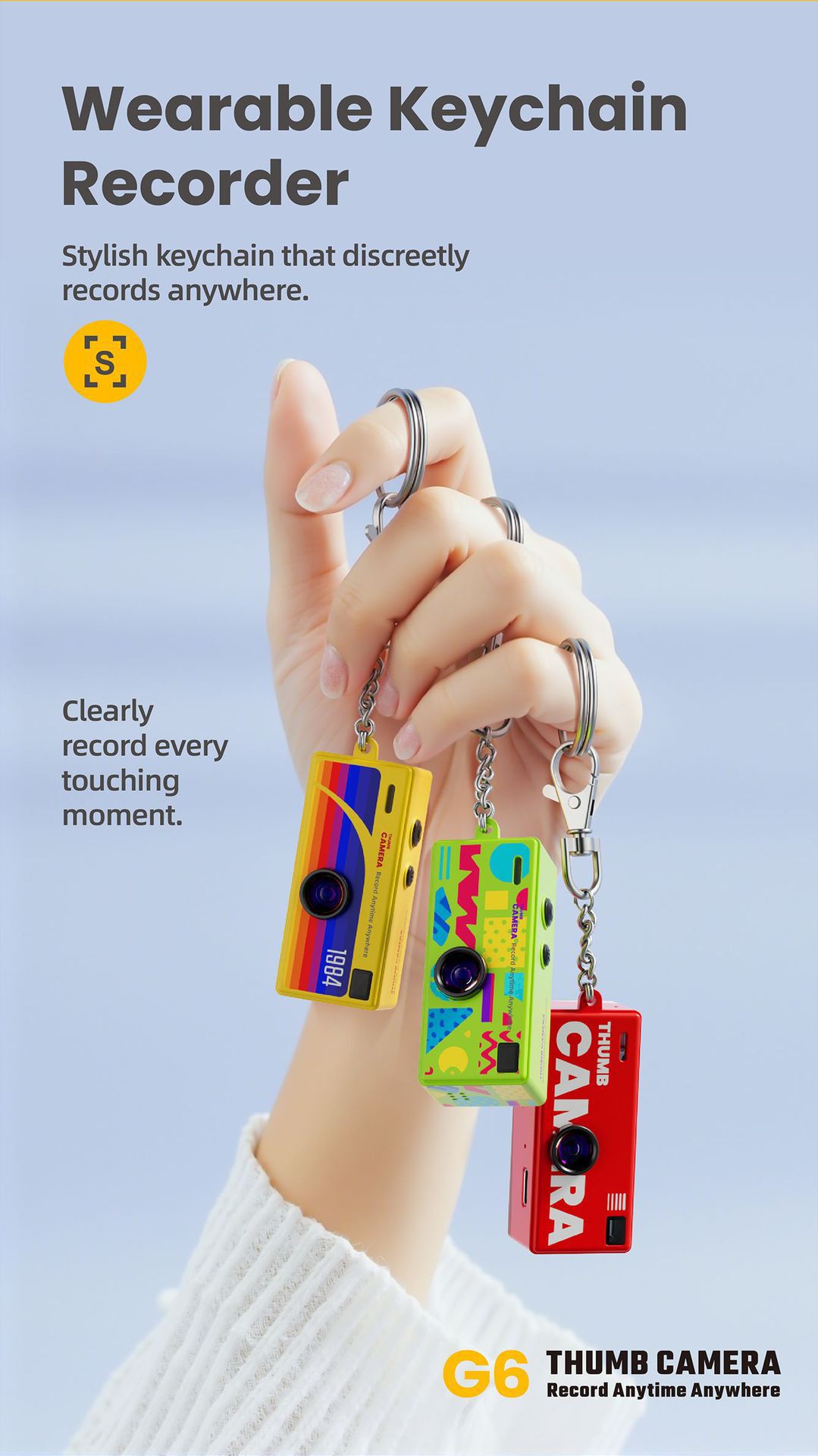 Mini Camera G6 Thumb Student Party Outdoor Sports Camera Photography Video Children's Pocket Camera