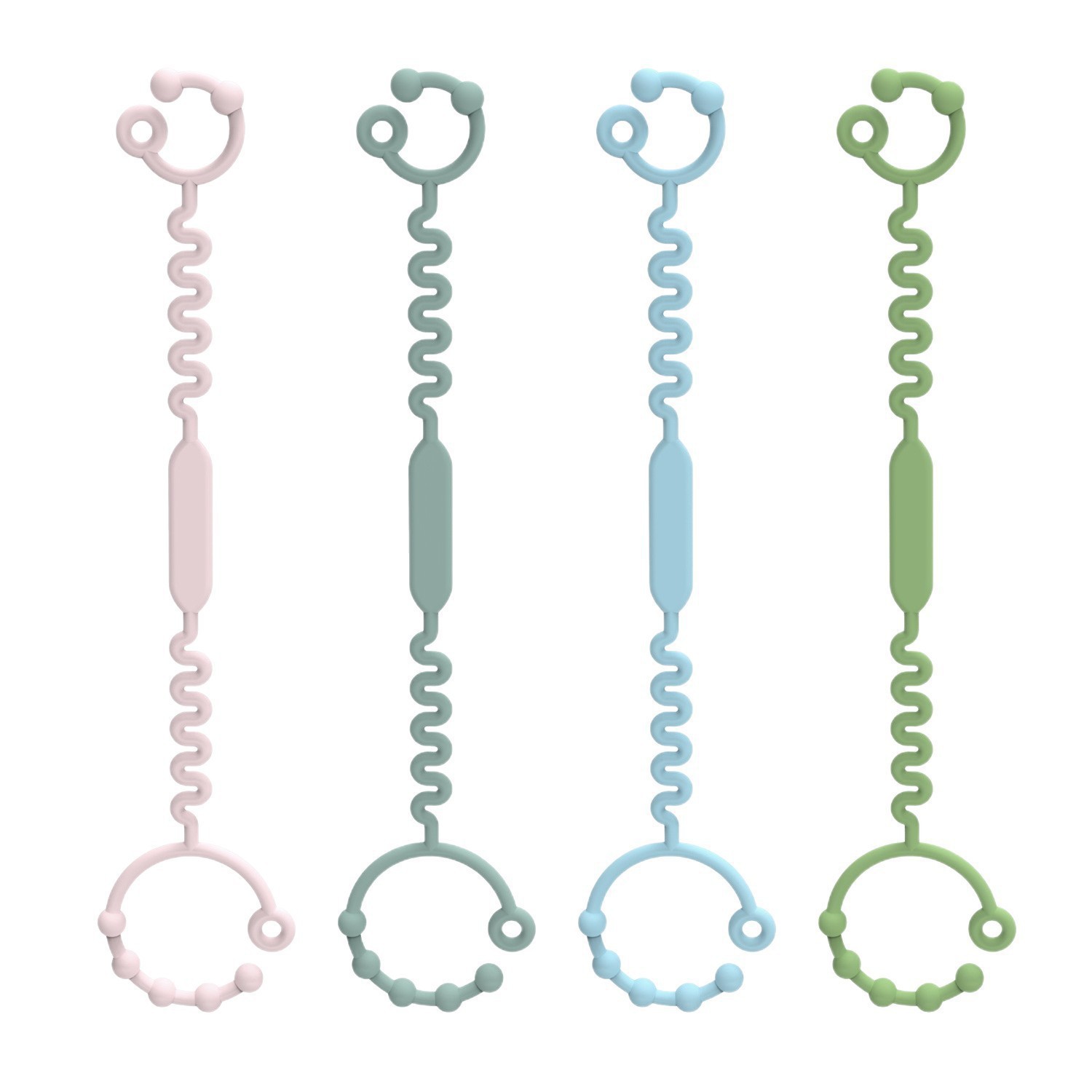 Baby Pacifier Clip Food Grade Silicone Teether Holder Toy Strap BPA Free CPC Certified Anti-Drop Adjustable Length Multi-Purpose Universal Fit for Stroller Crib Car Seat High Chair Travel Home Outdoor