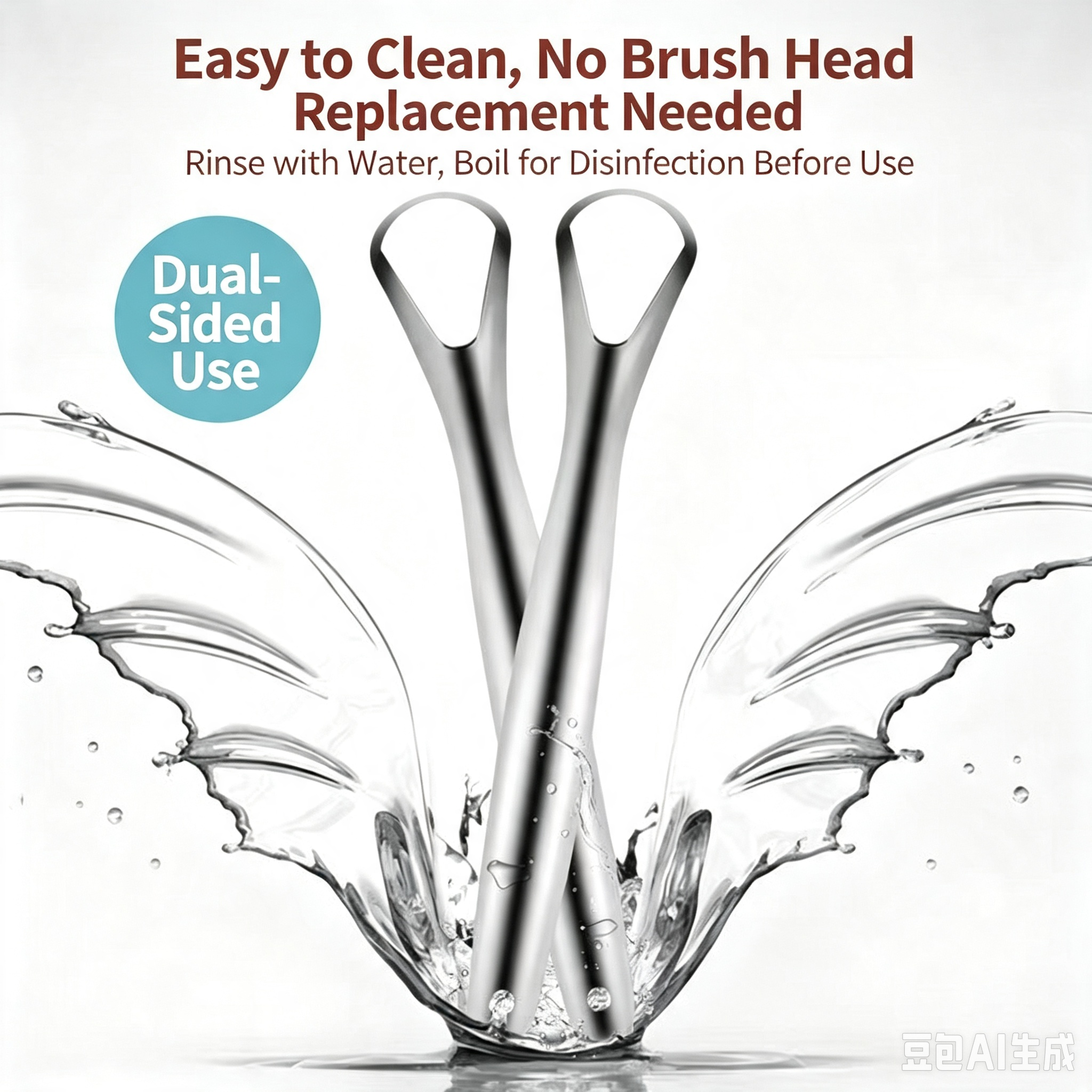 Stainless Steel Tongue Scraper Cleaner For Bad Breath, Reusable Oral Care Tongue Cleaning Tool Remove Bacteria Plaque And Coating, Professional Breath Freshener Dental Hygiene Scraper For Adults Kids