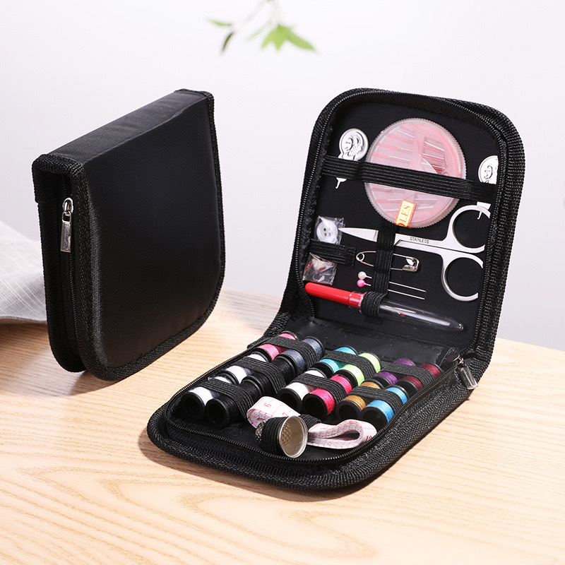 27 PCS Sewing Kit With Case Portable Sewing Supplies Portable Household Sewing Kit With 14 Color Threads Scissors Tape Measure Thimble Needle Threader Buttons, Travel Home DIY Mending Tool Box
