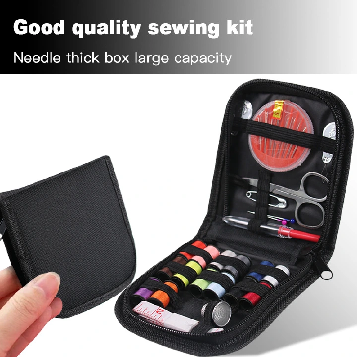 27 PCS Sewing Kit With Case Portable Sewing Supplies Portable Household Sewing Kit With 14 Color Threads Scissors Tape Measure Thimble Needle Threader Buttons, Travel Home DIY Mending Tool Box