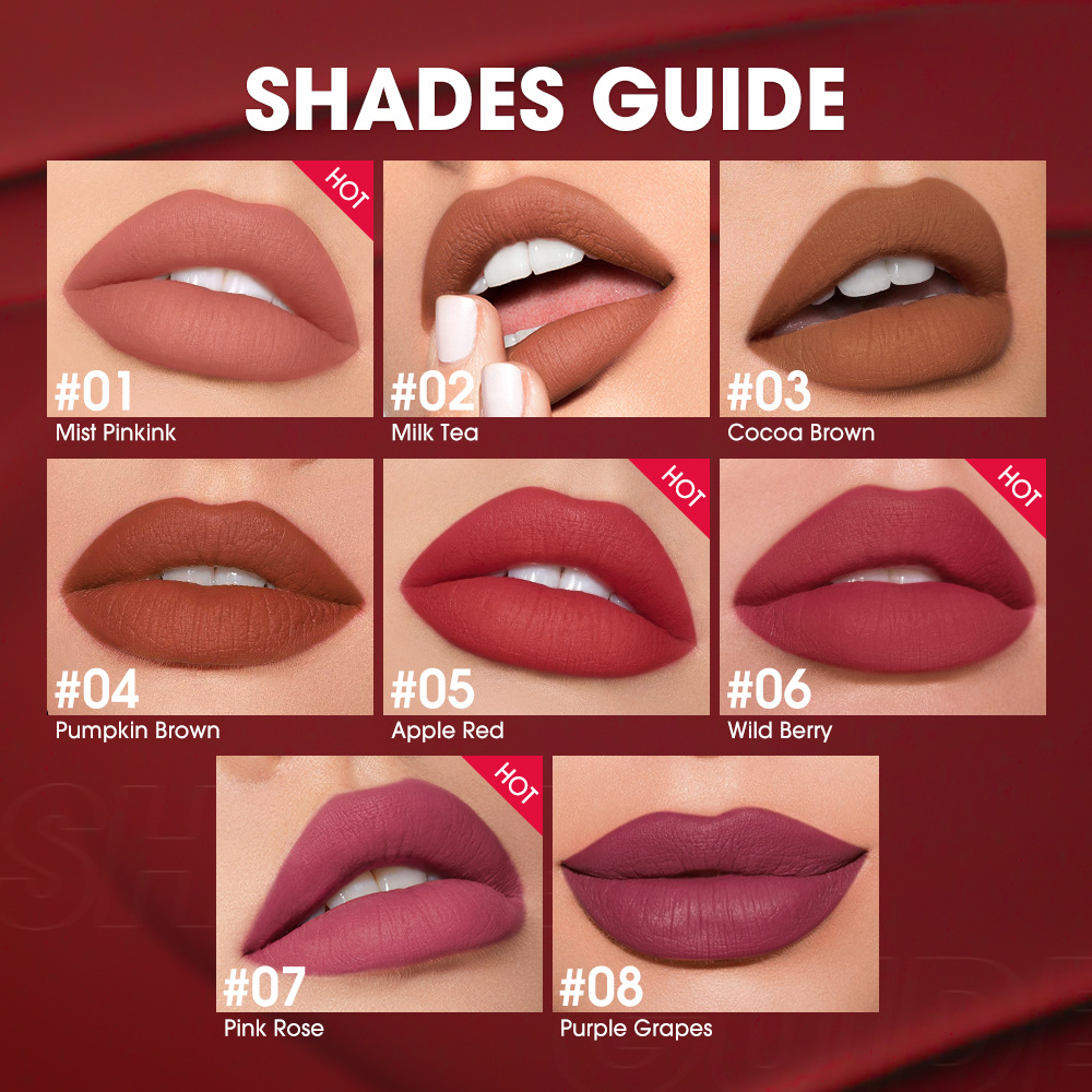 Velvet Light Mist Ultra Long Lasting Lip Gloss, Waterproof Transfer-Proof Non-Stick Cup Liquid Lipstick, Matte Smooth High Pigment Color Locking 24 Hours Smudgeproof Moisturizing Vitamin E Lip Makeup view 3